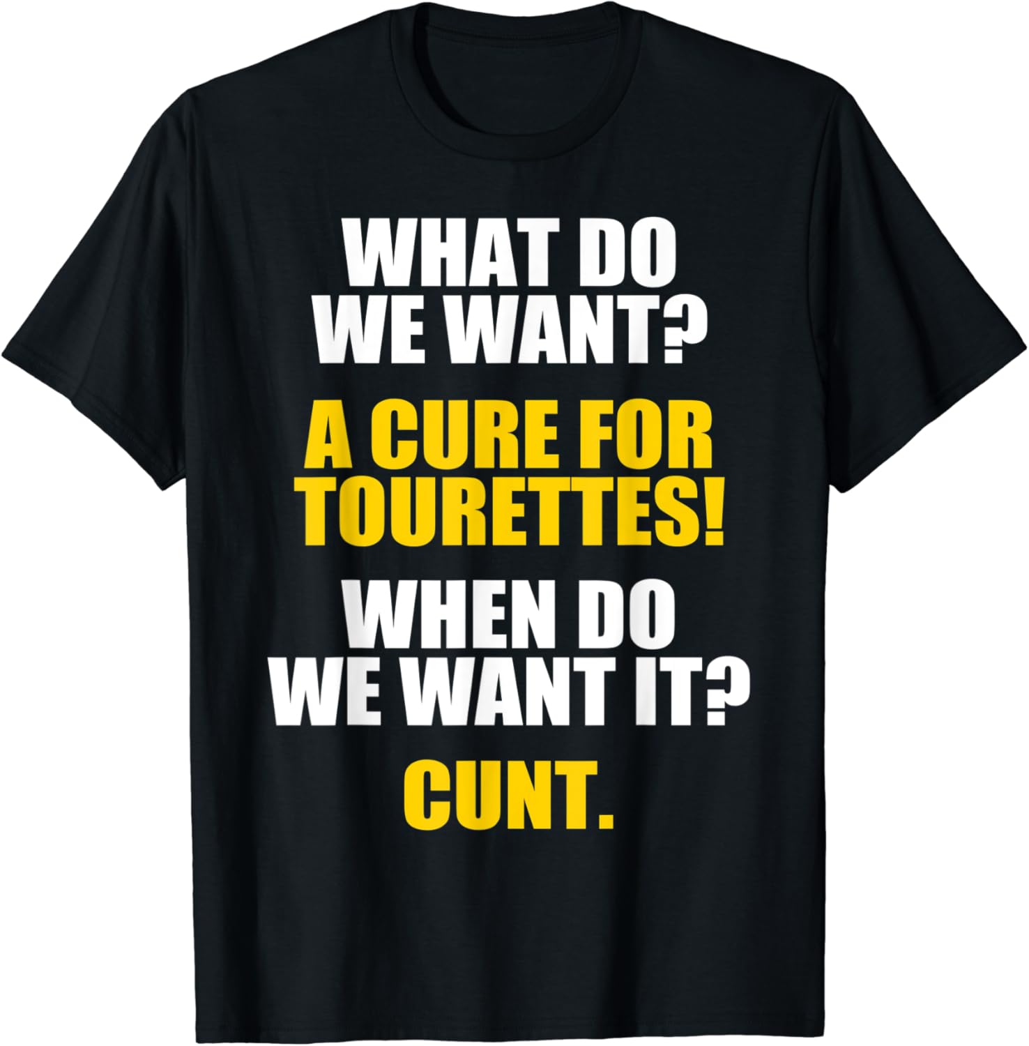 What Do We Want? A Cure For Tourettes Funny Adult Humor T